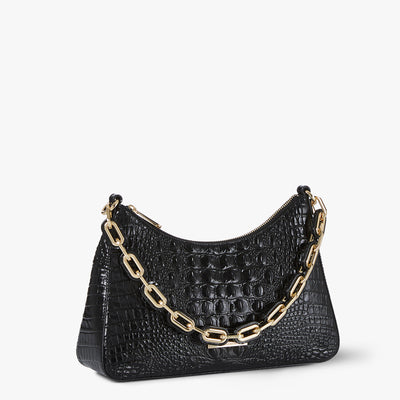 Black Melbourne Mod Esme Shoulder Bag Side View 