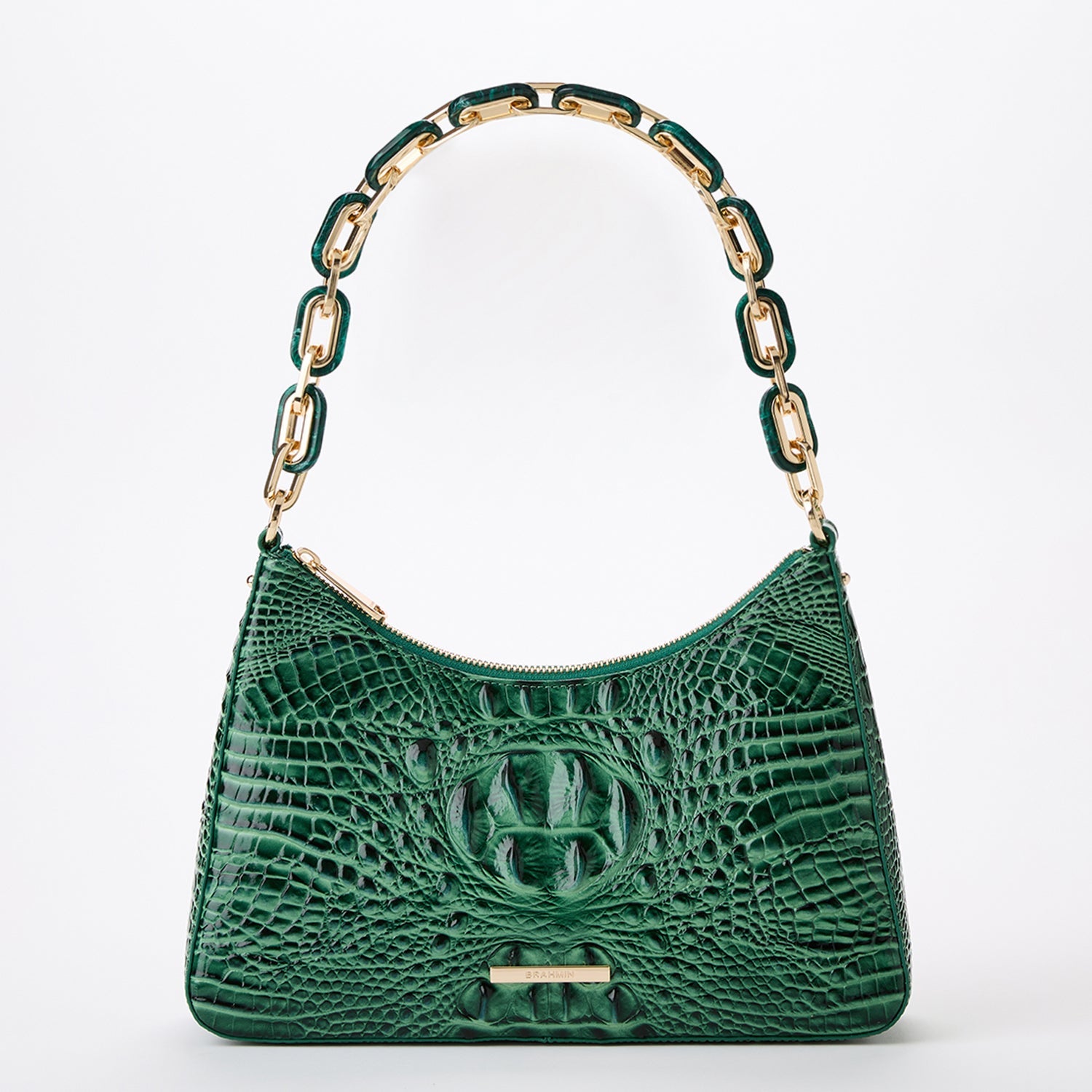 Brahmin METALLIC BLUE shops & GREEN Millie Wri