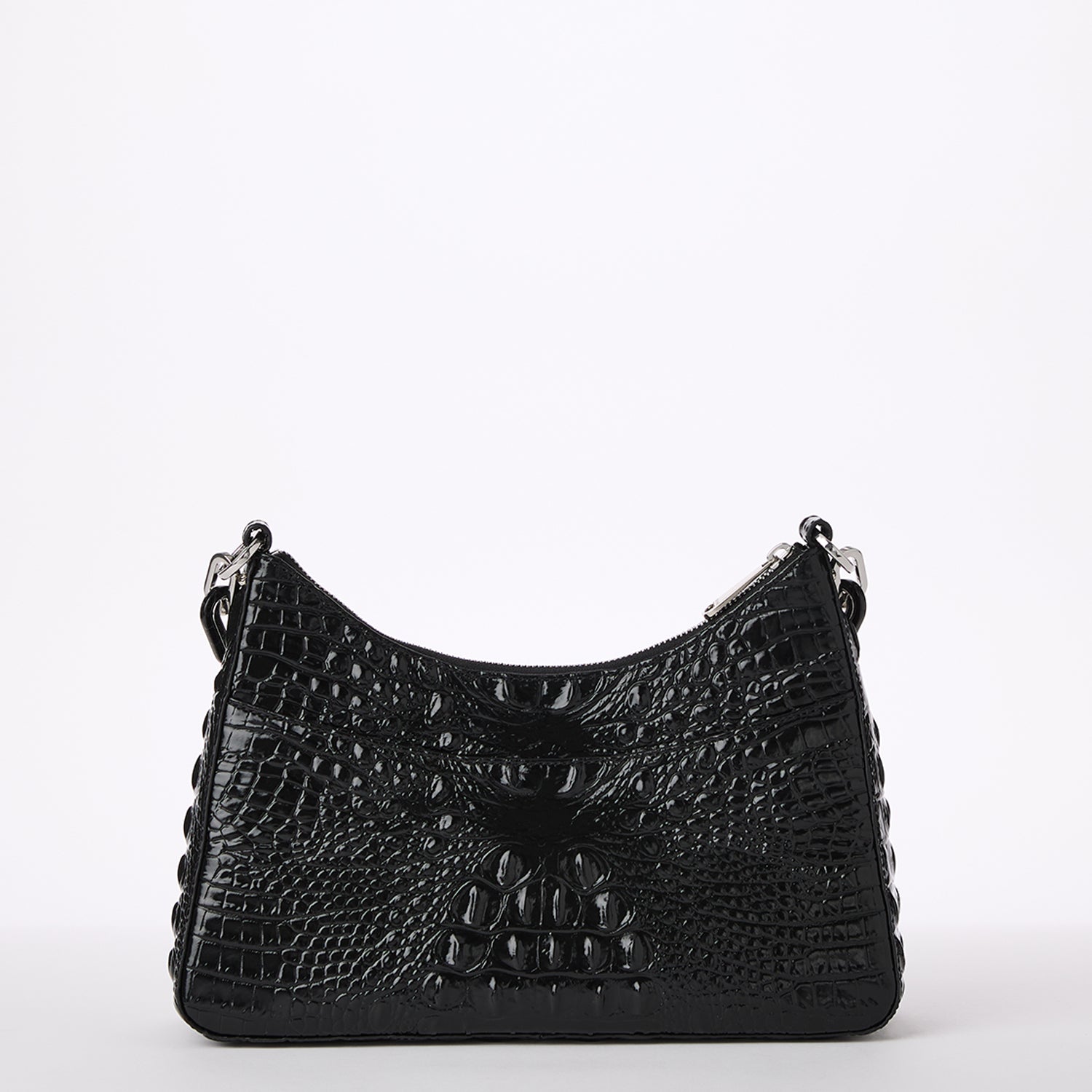 Brahmin Crocodile buy Embossed Black Leather Shoulder Bag Purse