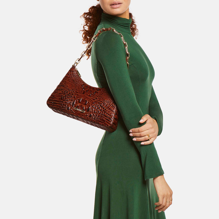 Pecan Melbourne Mod Esme Shoulder Bag Being Worn By Model
