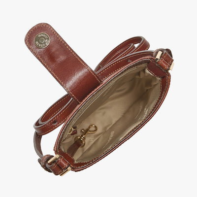 Cognac Topsail Marley Crossbody Open Top View 