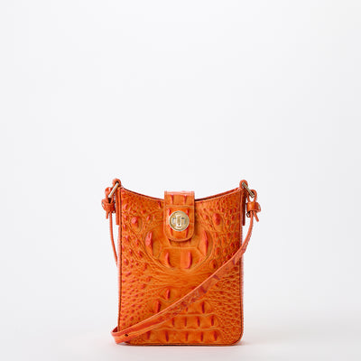 Medium Asher Mandarin Orange Melbourne Tote Front View with Strap