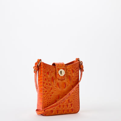 Medium Asher Mandarin Orange Melbourne Tote Side View