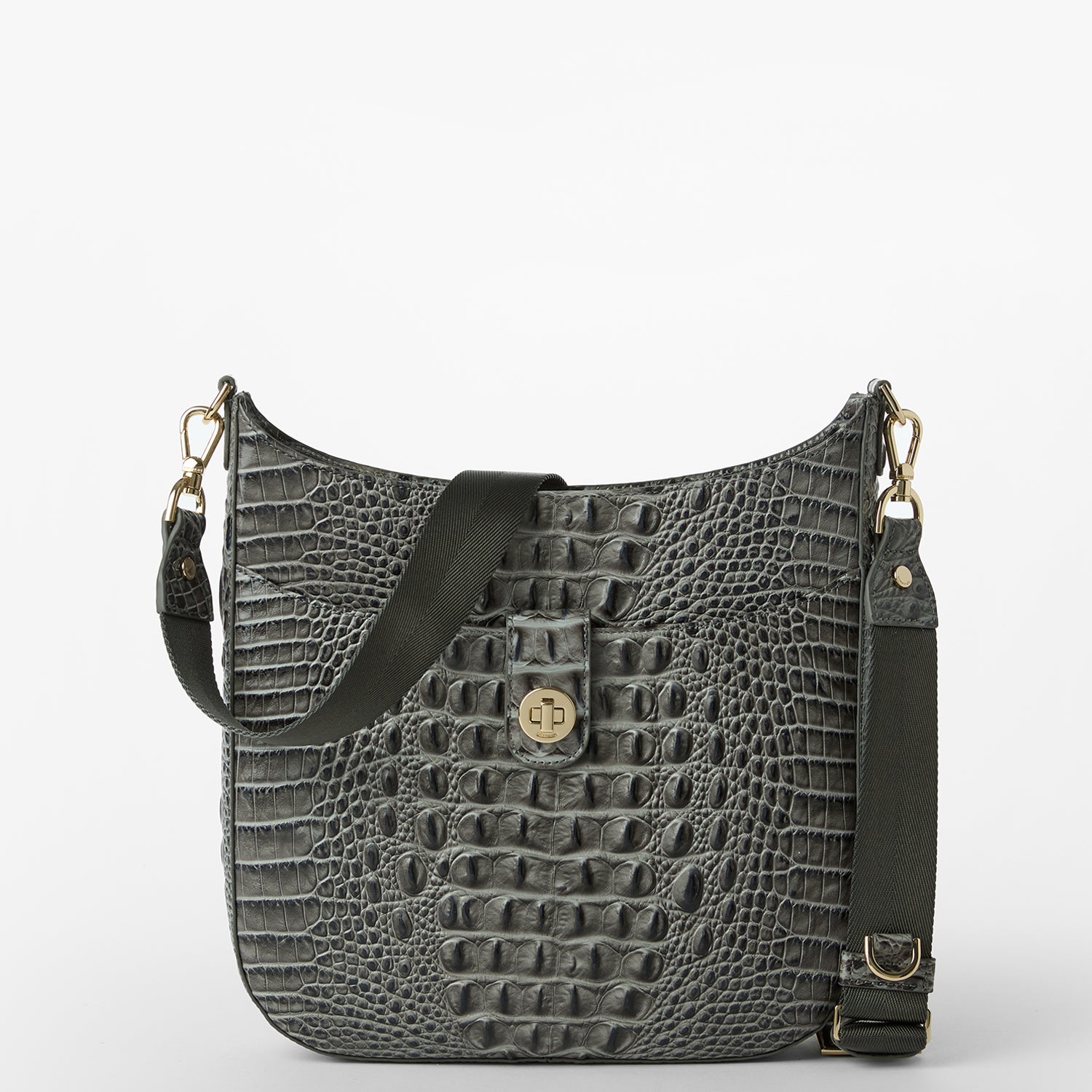 Brahmin Melbourne Collection Leia Charcoal Crossbody Bag Charcoal