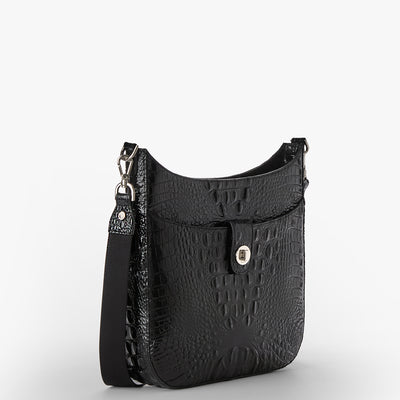 Black Melbourne Silver Hardware Leia Crossbody Side View 