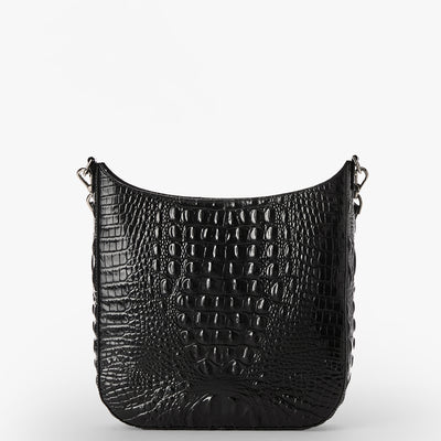 Black Melbourne Silver Hardware Leia Crossbody Back View 