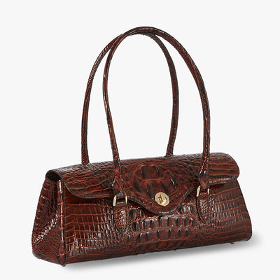 Pecan Melbourne Dayan Satchel Side View 