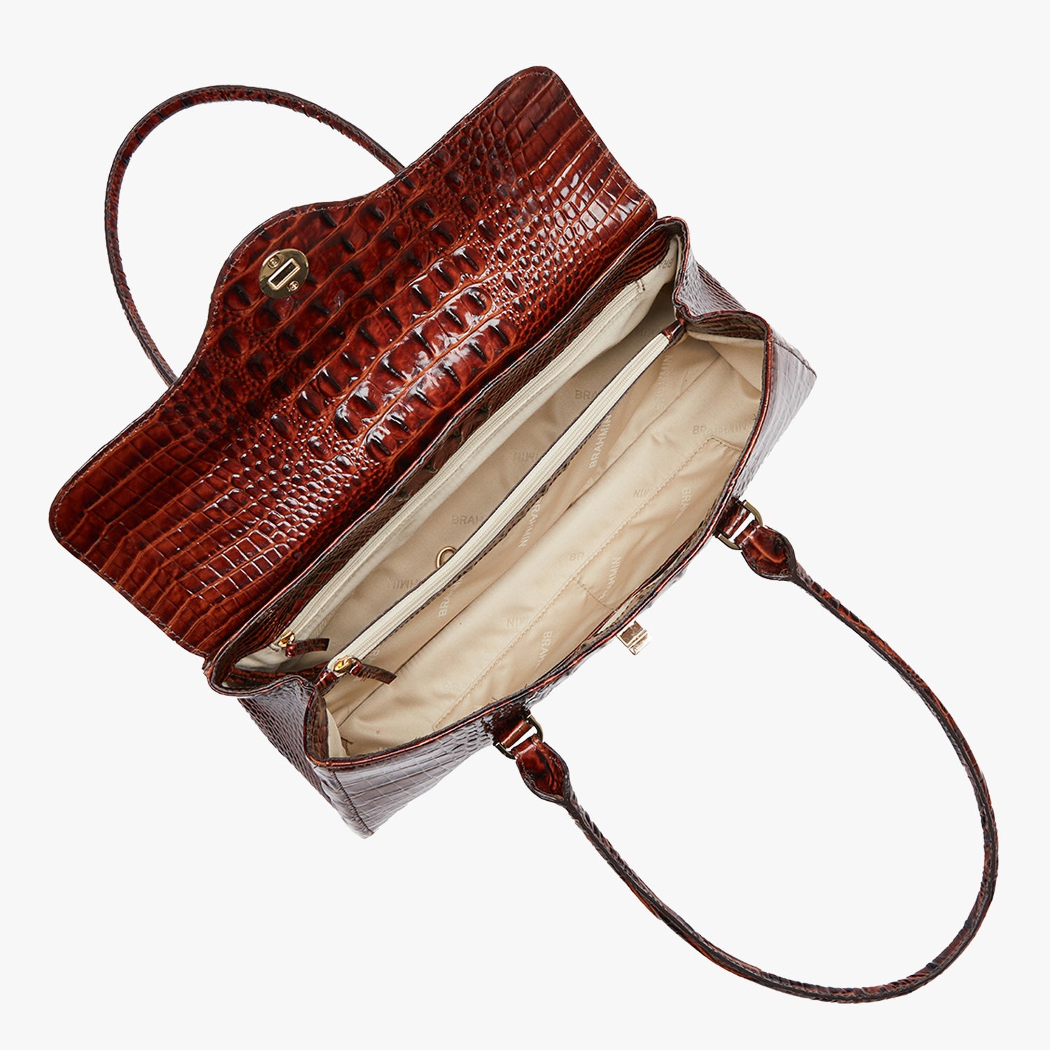 brahmin sadie croc embossed leather backpack - pecan melbourne Dayan Leather Satchel | Pecan Melbourne