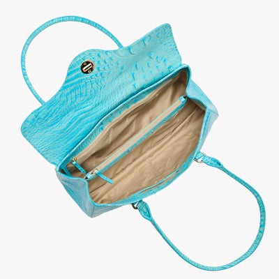 Tropic Blue Melbourne Dayan Satchel Open Top View 