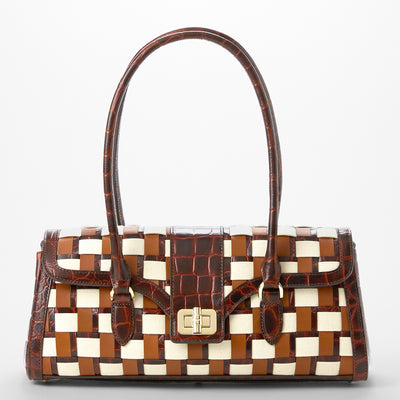 Pecan Edgewater Dayan satchel Handbag front view