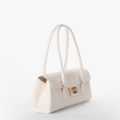 Sea Salt White Carman Dayan Satchel Side View