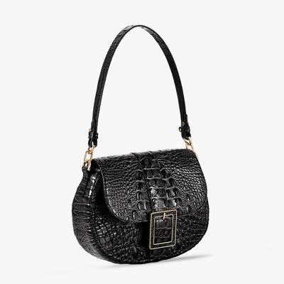 Black Melbourne Cynthia Shoulder Bag Side View 