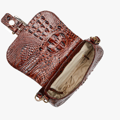 Pecan Melbourne Cynthia Shoulder Bag Open Top View 