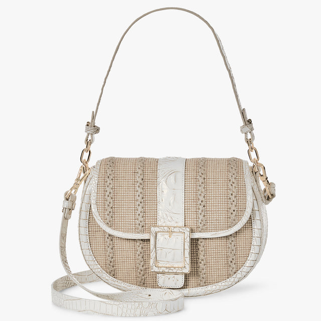 Coconut Milk Sunsation Katie Crossbody Front View with Strap 