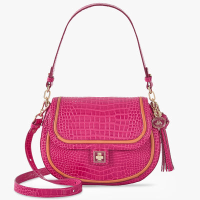 Paradise Pink Darlington Cynthia Shoulder Bag Front View with Strap 
