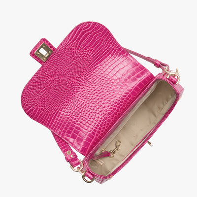 Paradise Pink Darlington Cynthia Shoulder Bag Open Top View 
