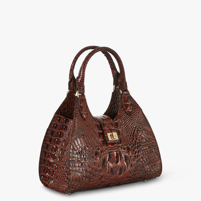 Pecan Melbourne Adrian Satchel Side View 