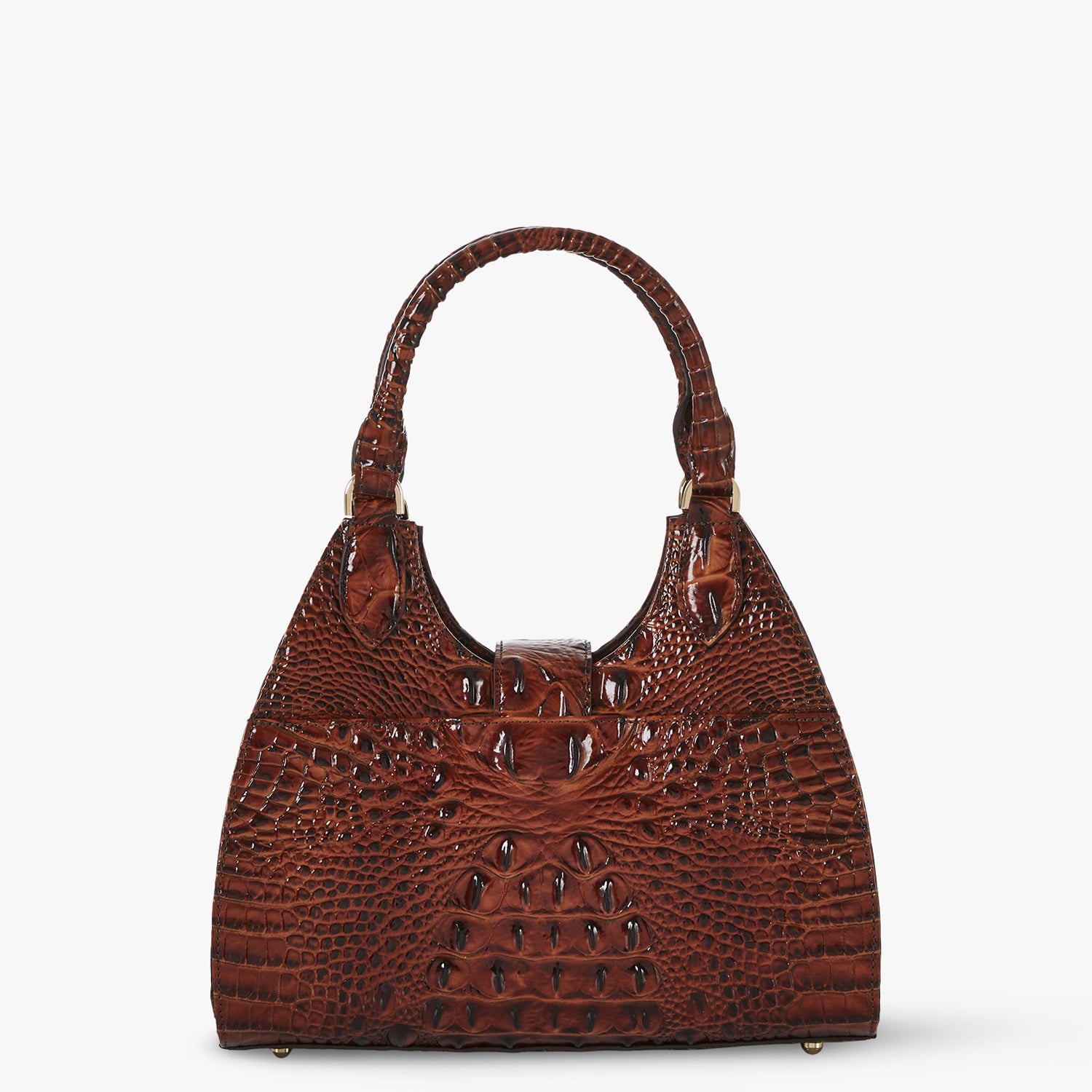 Adrian Leather Satchel Pecan Melbourne BRAHMIN