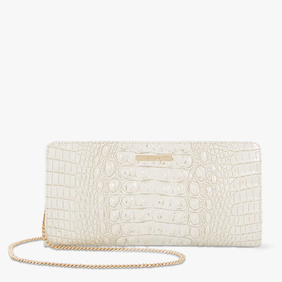 Coconut Milk Melbourne Leanna Clutch Front View with Strap 
