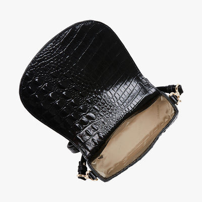 Black Melbourne Briar Crossbody Open Top View 