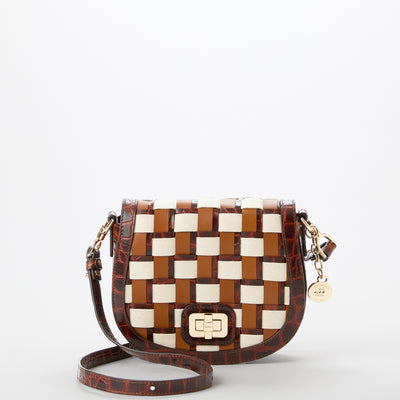  Pecan Edgewater Briar Crossbody Handbags Front View with Strap