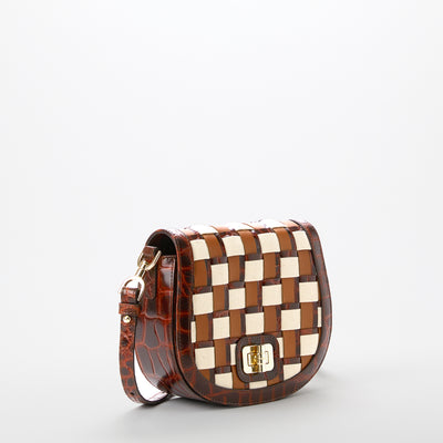 Pecan Edgewater Briar Crossbody Handbags Side View