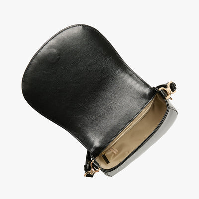 Black Caspian Briar Crossbody Open Top View 