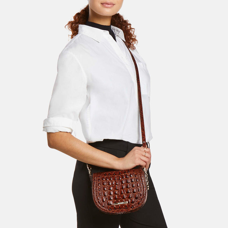 Pecan Melbourne Briar Crossbody Being Worn By Model
