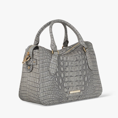 Fairest Grey Tetra Micaela Satchel Side View 