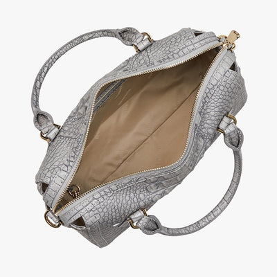 Fairest Grey Tetra Micaela Satchel Open Top View 
