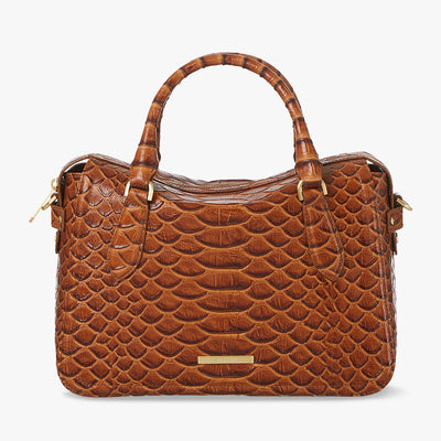 Honey Brown Saratoga Micaela Satchel Front View 
