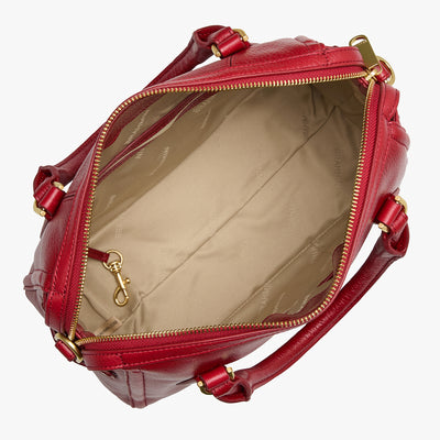 Radiant Red Mystic Micaela Satchel Open Top View 
