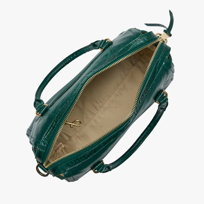 Green Jupiter Micaela Satchel Open Top View 
