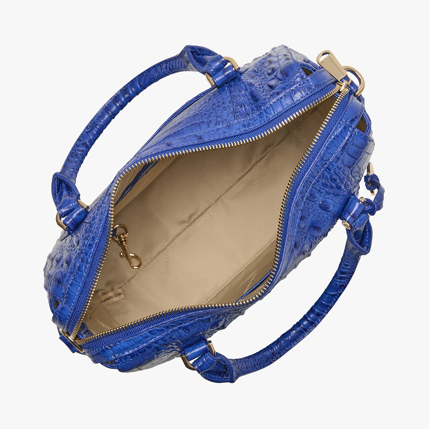 Micaela Medium Satchel | Blue Alden Road | BRAHMIN