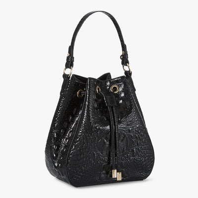 Black Melbourne Melinda Bucket Bag Side View 