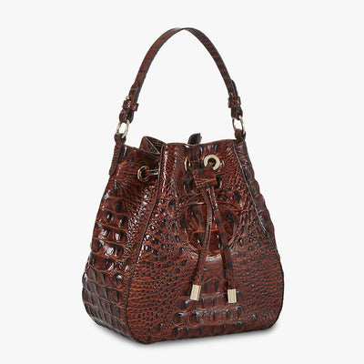 Pecan Melbourne Melinda Bucket Bag Side View 