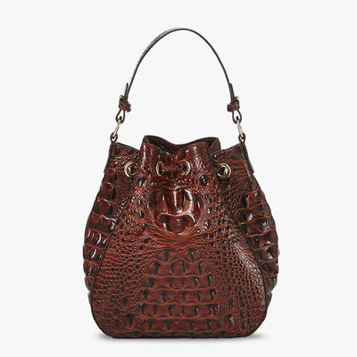 Pecan Melbourne Melinda Bucket Bag Back View 