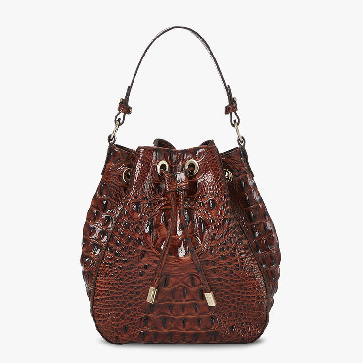 Pecan Melbourne Melinda Bucket Bag Front View 