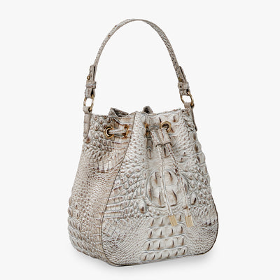 Fairest Grey Melbourne Melinda Bucket Bag Side View 
