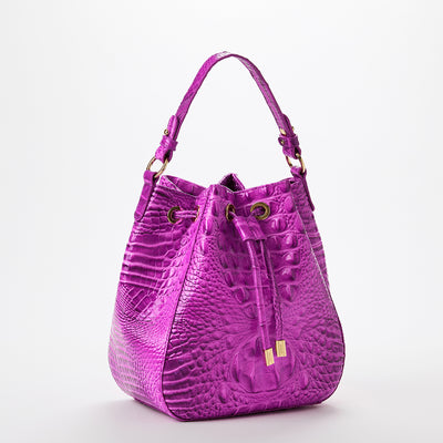 Melinda Deep Fuschia Melbourne Bucket Bag Side View