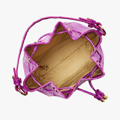 Melinda Deep Fuschia Melbourne Bucket Bag Open Top View