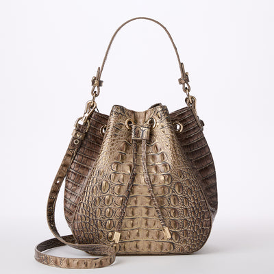 Brindle Melbourne Melinda Bucket Bag Front View with Strap 