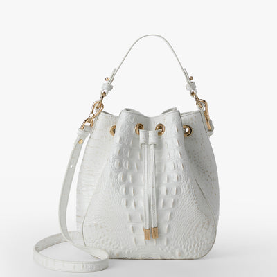 Sea Salt White Melbourne Marlowe Bucket Front View With Strap