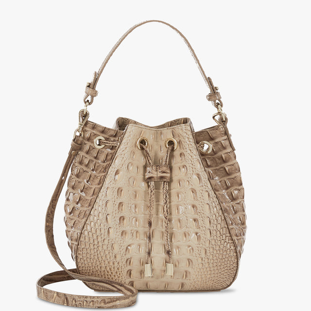 Sesame Ombre Melbourne Melinda Bucket Bag Front View with Strap 