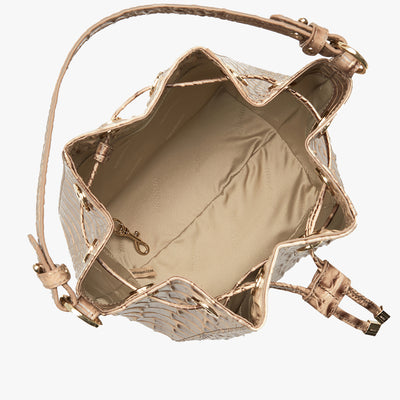 Sesame Ombre Melbourne Melinda Bucket Bag Open Top View 