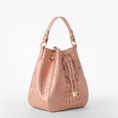 Rose Gold Melbourne Melinda Bucket Bag Side View 
