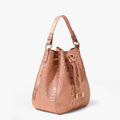 Rose Gold Melbourne Melinda Bucket Bag Side View 