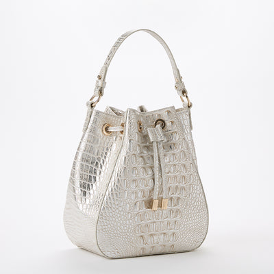 Ivory Dream Melbourne Melinda Bucket Bag Side View 
