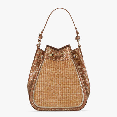 Honey Brown Sandalwood Melinda Bucket Bag Back View 
