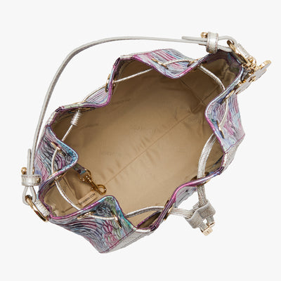 Melinda Lavender Blossoming Bucket Bag Open Top View